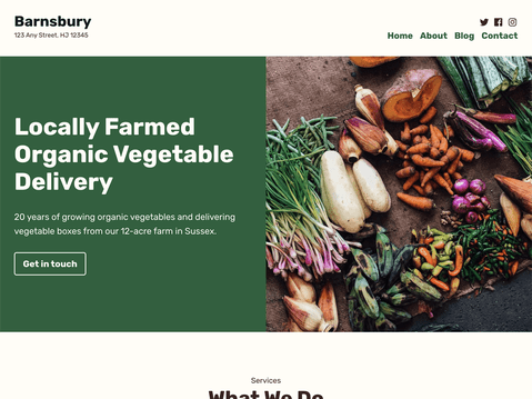 Barnsbury is an earthy and friendly theme design with farming and agriculture businesses in mind.